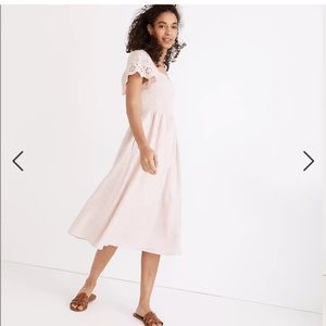 Lucie smocked midi dress eyelet